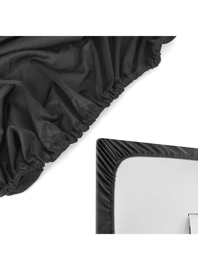غطاء الغبار الأسود للشاشة مقاس 27 بوصة - ناعم ومتين من البوليستر مع شريط مطاطي لجهاز iMac وMacBook - Image 4