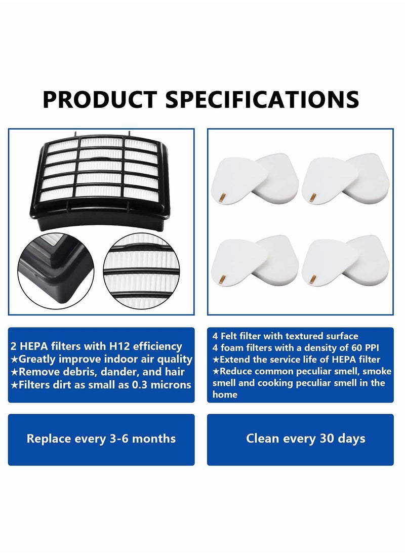 Y&D - Filters, Felt Compatible with Shark Navigator Lift-AwayNV350/NV352/NV355/NV356/NV357/UV440 2 HEPA + 4 Foam - Image 1