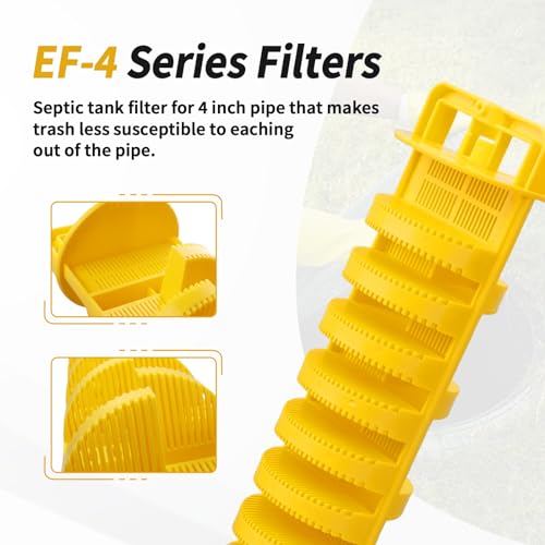 Dfnidy Septic Tank Filter for 4 Inch Pipe, Residential Sewer Effluent Filter Cartridge, Replacement Under-Sink Water Filters Leach Field Pipe Part - Image 3