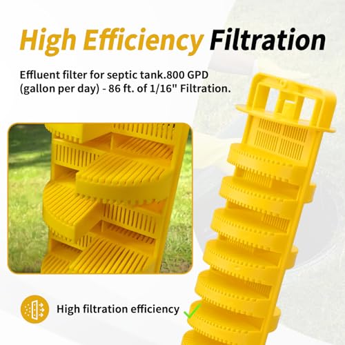 Dfnidy Septic Tank Filter for 4 Inch Pipe, Residential Sewer Effluent Filter Cartridge, Replacement Under-Sink Water Filters Leach Field Pipe Part - Image 5