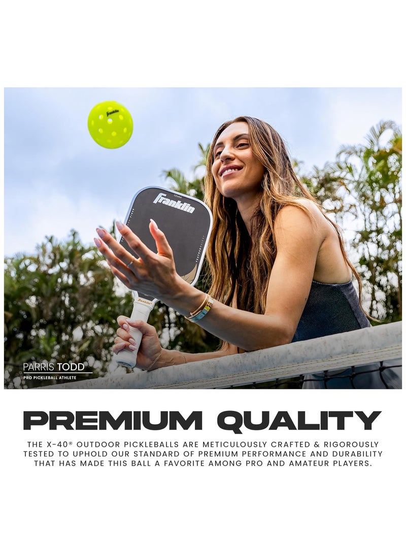 Franklin X-40 Outdoor Pickleballs - USAPA Approved - 12 Pack - Official US Open Ball - Yellow - Image 5