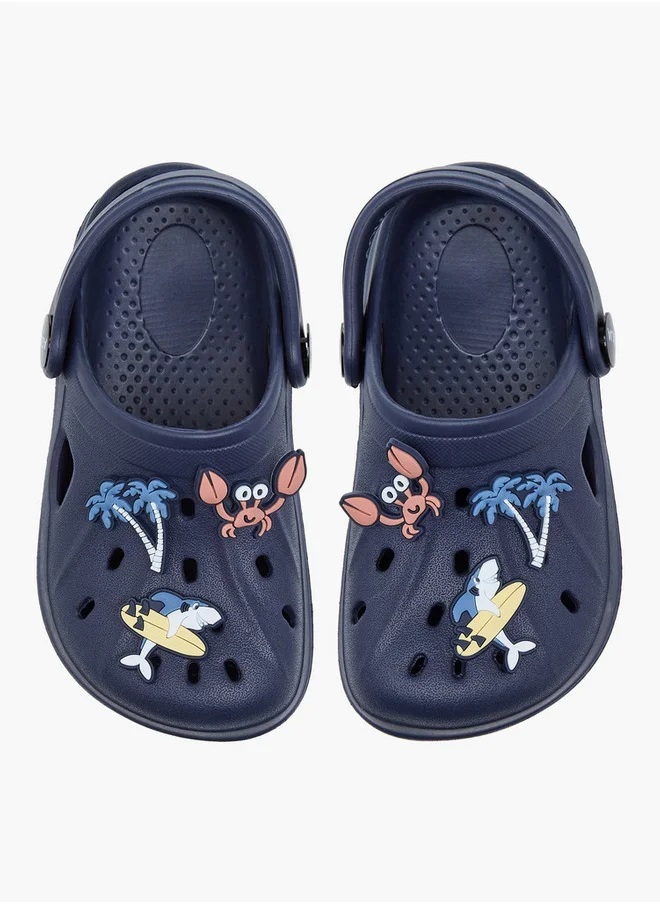 Aqua Accent Detail Clogs with Backstrap