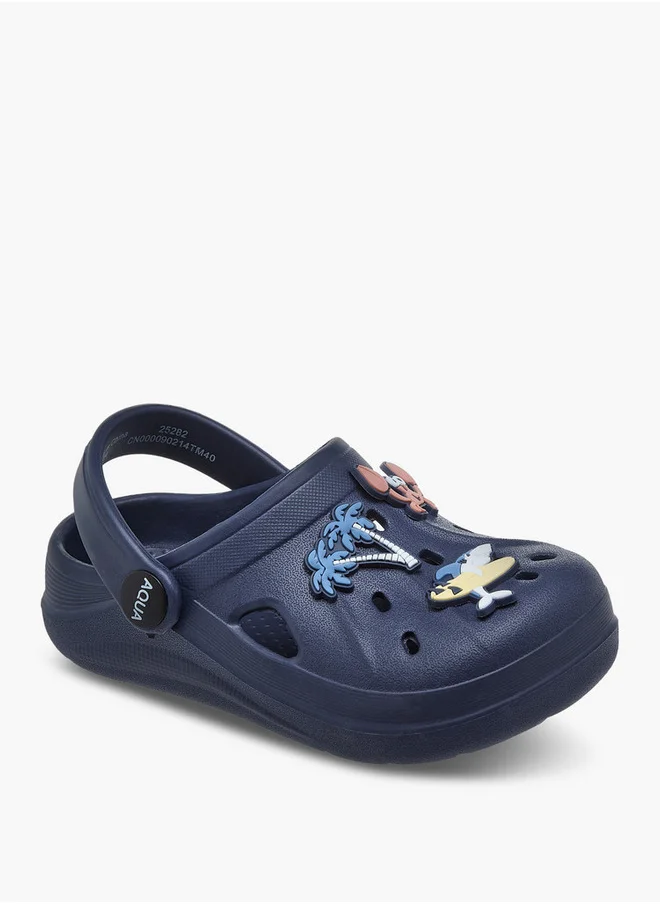 Aqua Accent Detail Clogs with Backstrap