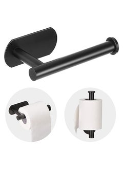 Toilet Paper Holder, Self Adhesive Toilet Paper Holder,304 Stainless Steel Wall Mounted Toilet Paper Holder,for Bathroom, Kitchen, Washroom,No punching required( Black)