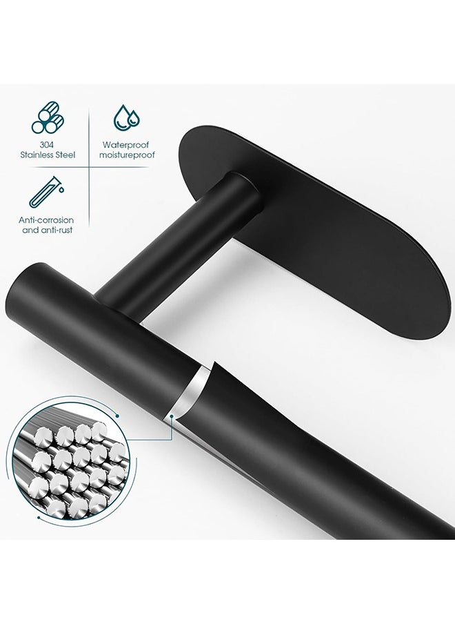 Generic - Toilet Paper Holder, Self Adhesive Toilet Paper Holder,304 Stainless Steel Wall Mounted Toilet Paper Holder,for Bathroom, Kitchen, Washroom,No punching required( Black) - Image 1