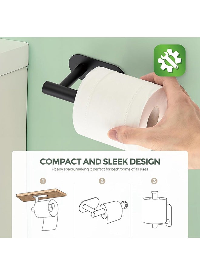 Generic - Toilet Paper Holder, Self Adhesive Toilet Paper Holder,304 Stainless Steel Wall Mounted Toilet Paper Holder,for Bathroom, Kitchen, Washroom,No punching required( Black) - Image 1