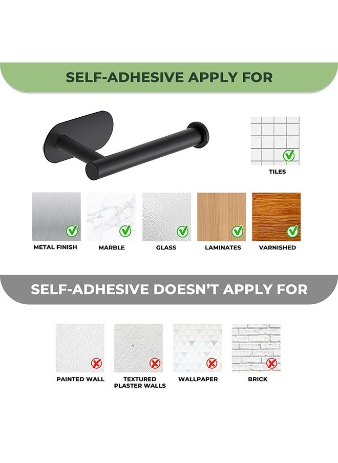 Generic - Toilet Paper Holder, Self Adhesive Toilet Paper Holder,304 Stainless Steel Wall Mounted Toilet Paper Holder,for Bathroom, Kitchen, Washroom,No punching required( Black) - Image 1