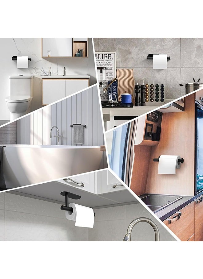 Generic - Toilet Paper Holder, Self Adhesive Toilet Paper Holder,304 Stainless Steel Wall Mounted Toilet Paper Holder,for Bathroom, Kitchen, Washroom,No punching required( Black) - Image 1