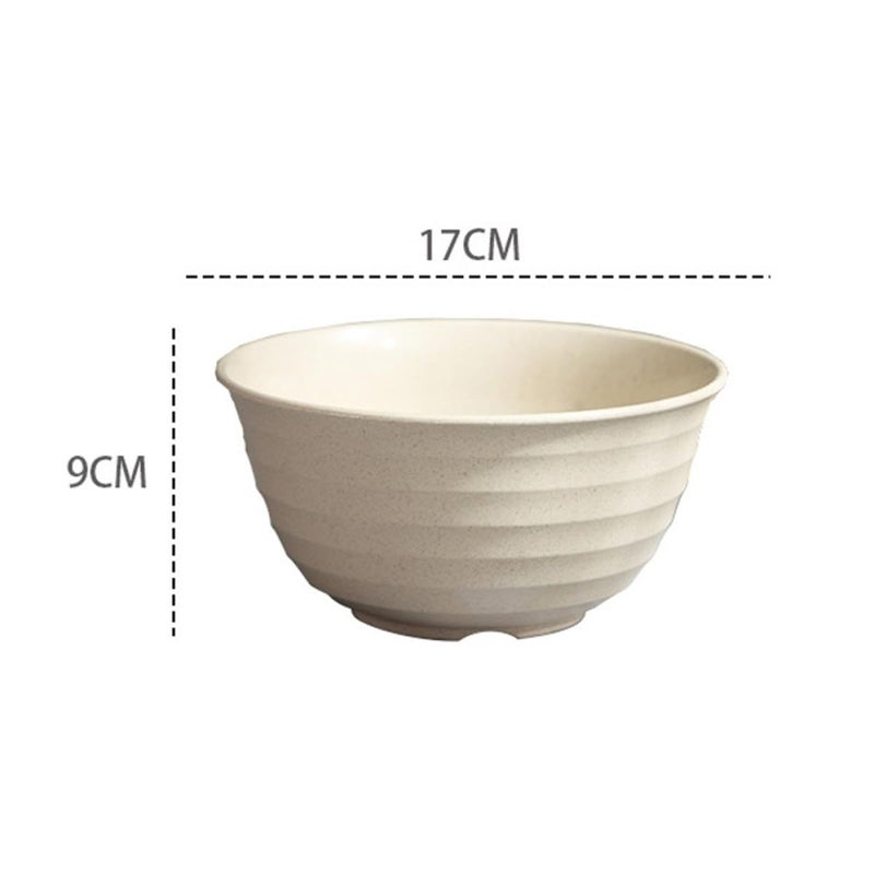 Wheat Straw Heat Resistant Soup Bowl Set 4pcs 17cm Colorful Lightweight Nordic Dining Bowls - Image 3