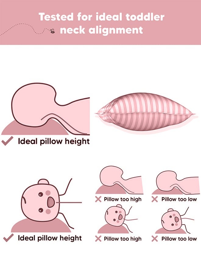 إي وورلد وسائد نوم للأطفال الصغار، بغطاء ناعم من مزيج القطن وحشوة من البوليستر، مثالية للاستخدام في المنزل وغرف الفنادق، عبوة من 2 متوفرة بلون ماروني أنيق - Image 3