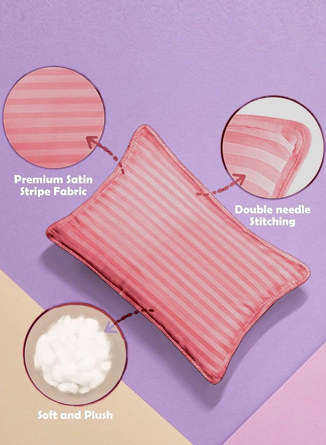 إي وورلد وسائد نوم للأطفال الصغار، بغطاء ناعم من مزيج القطن وحشوة من البوليستر، مثالية للاستخدام في المنزل وغرف الفنادق، عبوة من 2 متوفرة بلون ماروني أنيق - Image 4