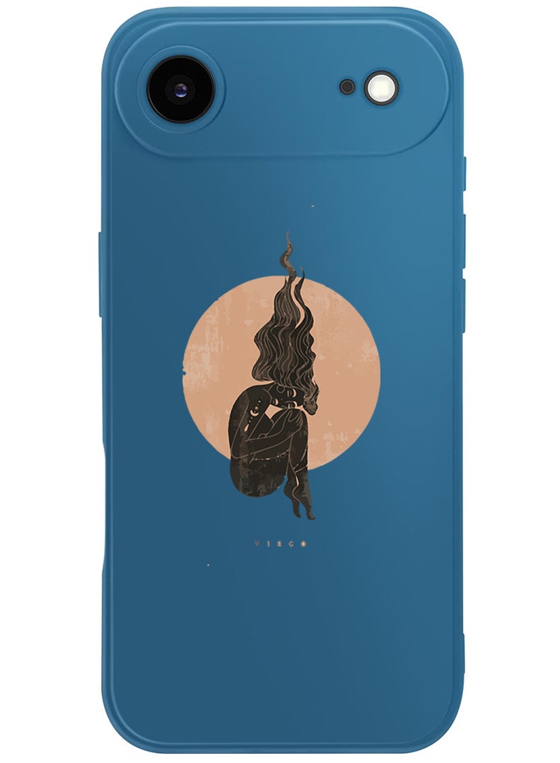 Theodor Protective Slim Fit Case Liquid Silicone Cover with Full Body Protection Anti-Scratch Shockproof Case For Apple iPhone 17 Air (Blue) Virgo-01 - Image 1