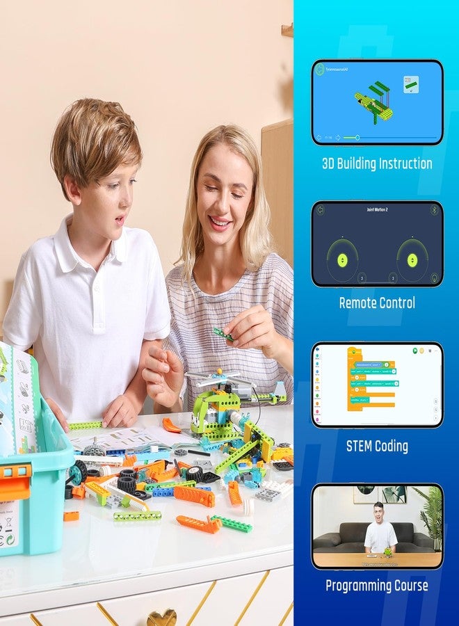 makerzoid Coding Robot Toy for Kids 6+, 100+ in 1 APP Control Robots Building Toys, Programmable Scratch Coding Kit with 23 Video Courses,Birthday Toy for Kids (370 Blocks) - Image 3