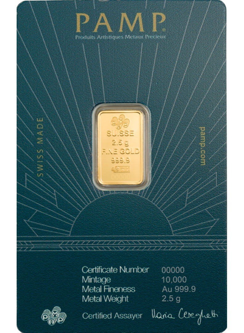 بامب بار ذهب PAMP Suisse سيدة الحرية 2.5 جرام ذهب نقي 999.9 - Image 4