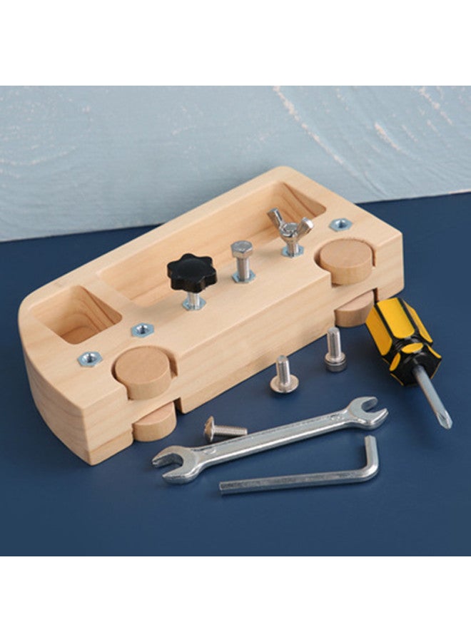 Montessori Teaching Aids Busy Bus Children's Toys Early Education Hand-eye Coordination Training Workbench Screw Tools-Color:Busy Bus Color - Image 3