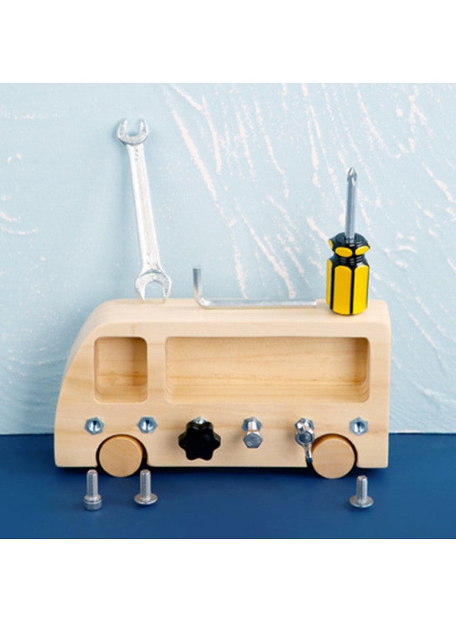 Montessori Teaching Aids Busy Bus Children's Toys Early Education Hand-eye Coordination Training Workbench Screw Tools-Color:Busy Bus Color - Image 5
