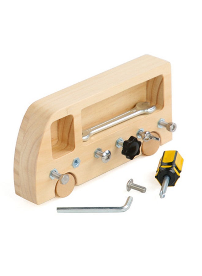 Montessori Teaching Aids Busy Bus Children's Toys Early Education Hand-eye Coordination Training Workbench Screw Tools-Color:Busy Bus Color - Image 4
