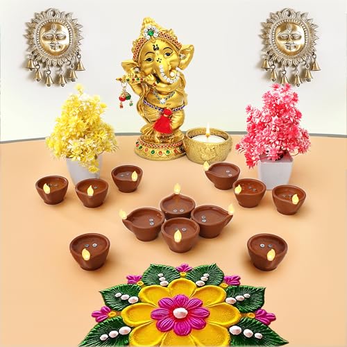 EYUVAA LABEL LED Water Diyas for Office & Home Decoration | Water Sensor Diya for Diwali Decoration (Pack of 48) - Image 4