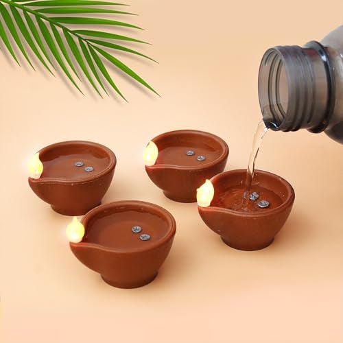 EYUVAA LABEL LED Water Diyas for Office & Home Decoration | Water Sensor Diya for Diwali Decoration (Pack of 48) - Image 3