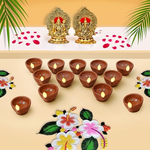 EYUVAA LABEL LED Water Diyas for Office & Home Decoration | Water Sensor Diya for Diwali Decoration (Pack of 48) - Image 5