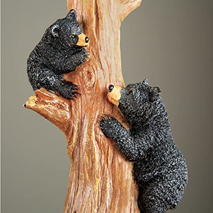 Collections Etc Rustic Climbing Bear Family Northwoods Lamp,14 3/4" H - Image 3