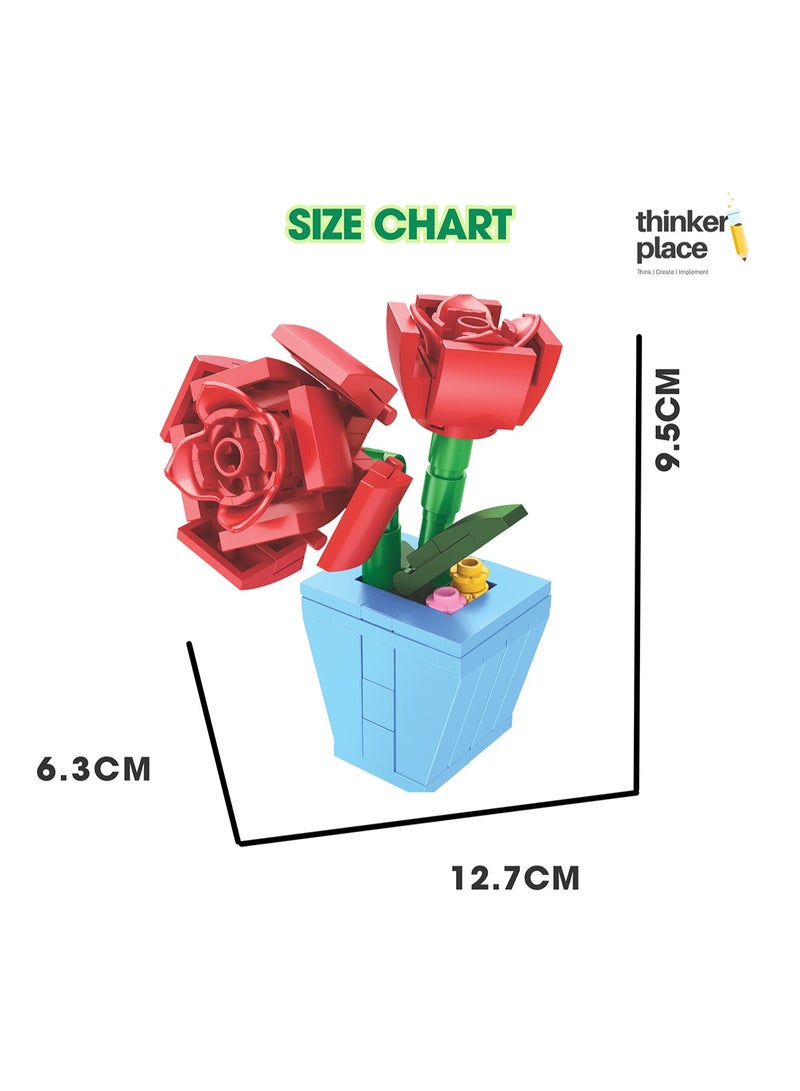 ThinkerPlace 8-in-1 Flowers Roses (+85 Pieces) | Learn About Plant Kingdom | Building Block Set for Kids Age 7+ | STEM Educational Toy | Build, Collect & Create Flower Pen Stand - Image 5
