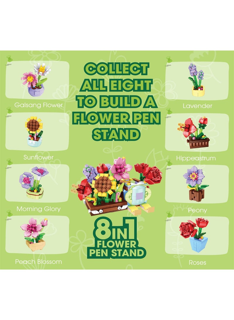 ThinkerPlace 8-in-1 Flowers Roses (+85 Pieces) | Learn About Plant Kingdom | Building Block Set for Kids Age 7+ | STEM Educational Toy | Build, Collect & Create Flower Pen Stand - Image 4
