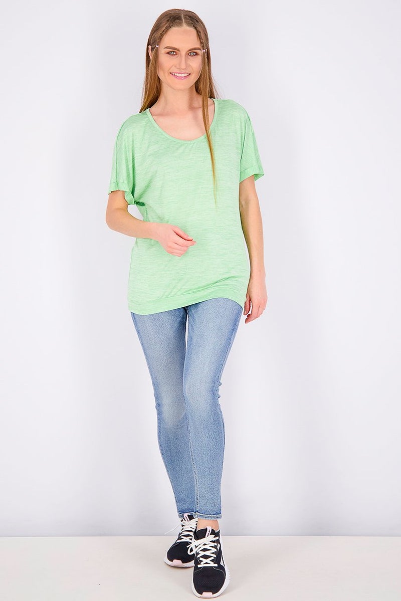 Tchibo Women Sportswear Fit Functional Short Sleeve T-shirt, Green - Image 3