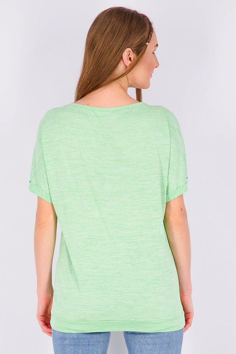 Tchibo Women Sportswear Fit Functional Short Sleeve T-shirt, Green - Image 4