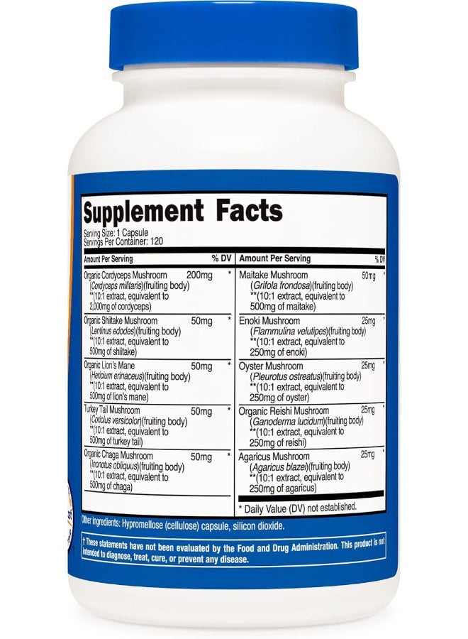 Nutricost مكمل مركب الفطر، 120 كبسولة - مزيج 10 فطر مع ريشي، مايتاكي، شيتاكي، ليوين مان، وأكثر - خالي من الكائنات المعدلة وراثيًا وخالي من الغلوتين - Image 4