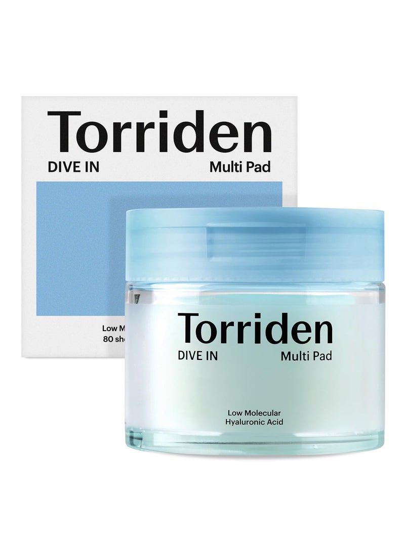 Torriden Torriden DIVE IN Multi Pad (80 pads) | Serum infused Facial Pads for Cooling, Soothing, Hydrating Spot Masking | Hyaluronic Acid, Panthenol, Allantoin 