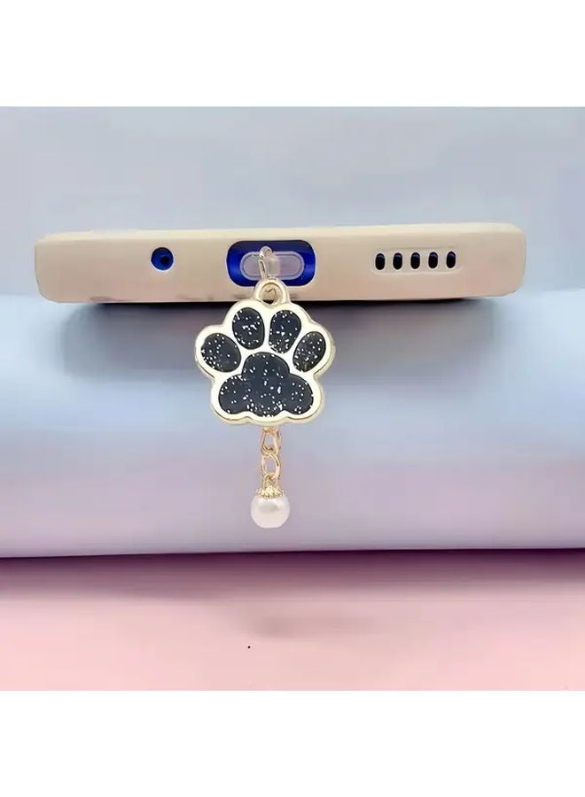 Pink Cat Paw Pearl Pendant Dust Plug For iPhone 5 14 Type C USB Anti Dust Waterproof - Image 4
