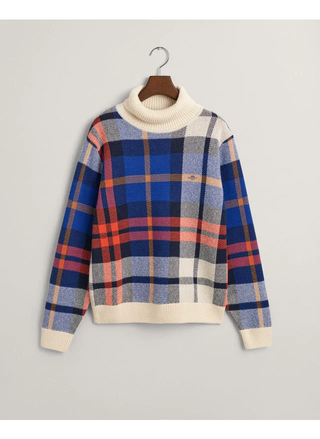 غانت Gant Teens Checked Shield Turtleneck Sweater