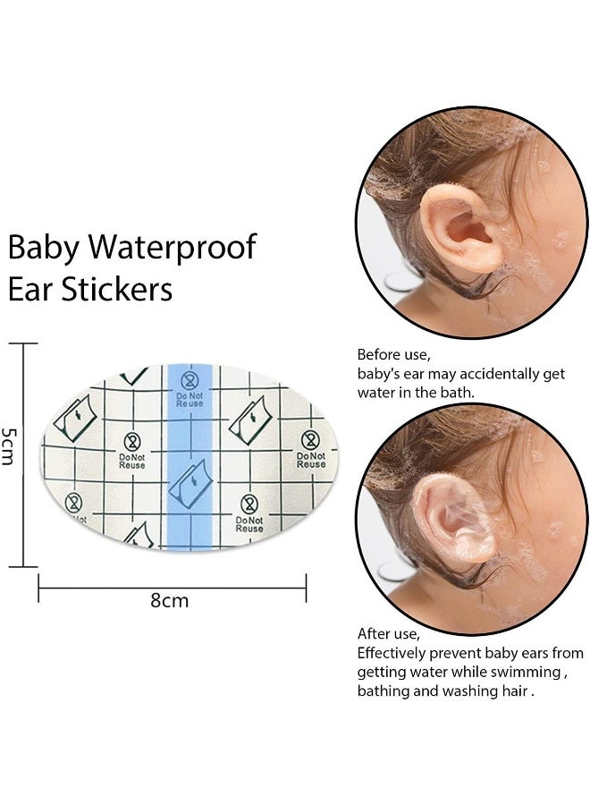 60PCS Ear Covers Waterproof Baby Shower Swimming Ear Stickers Newborn Ear Plugs Ear Protectors for Showering Surfing Snorkeling and Other Water Sport - Image 2