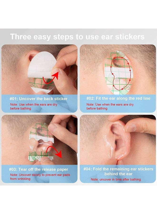 60PCS Ear Covers Waterproof Baby Shower Swimming Ear Stickers Newborn Ear Plugs Ear Protectors for Showering Surfing Snorkeling and Other Water Sport - Image 3