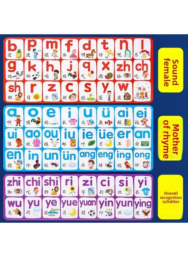 Loquat Chinese Pinyin Alphabet Wall Sticking Spelling Training Learning Initial Vowels First Grade Early Education Audio Wall Chart-Specifications:Chinese Pinyin (rabbit Style) - Image 4