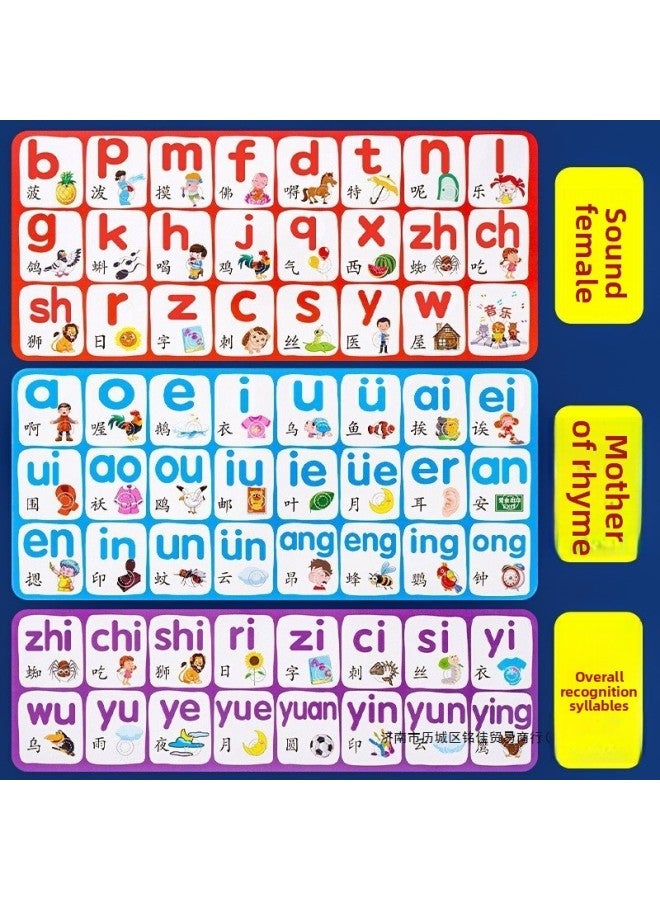 Loquat Chinese Pinyin Alphabet Wall Sticking Spelling Training Learning Initial Vowels First Grade Early Education Audio Wall Chart-Specifications:Chinese Pinyin (rabbit Style) - Image 2