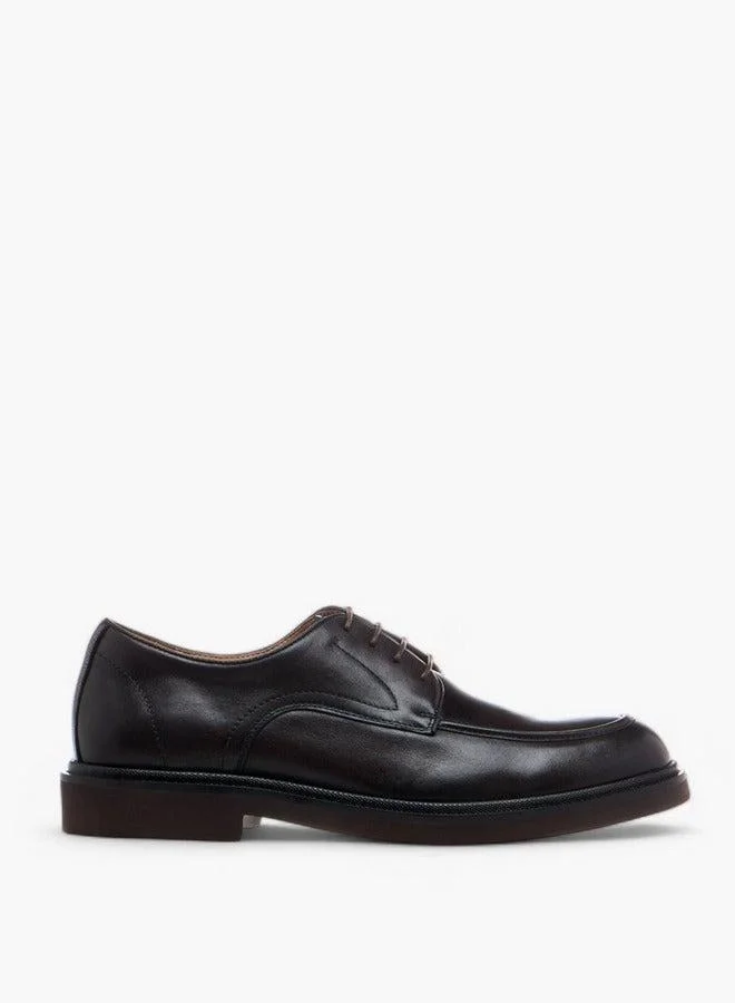 DUCHINI Men's Solid Lace-Up Derby Shoes