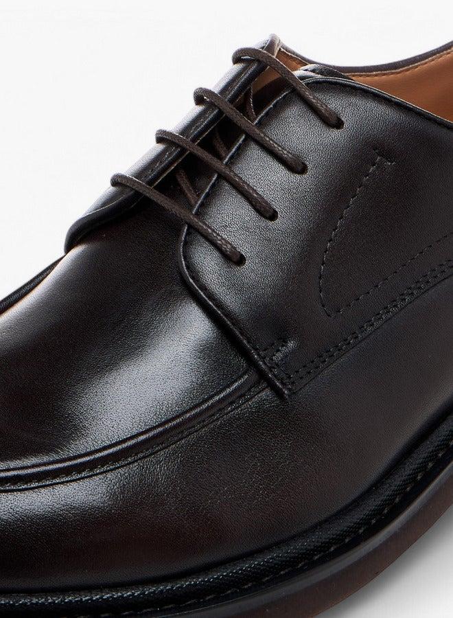 DUCHINI Men's Solid Lace-Up Derby Shoes - Image 4