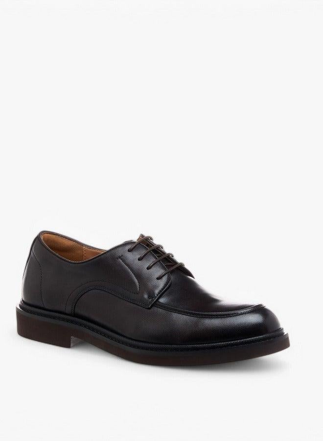 DUCHINI Men's Solid Lace-Up Derby Shoes - Image 1