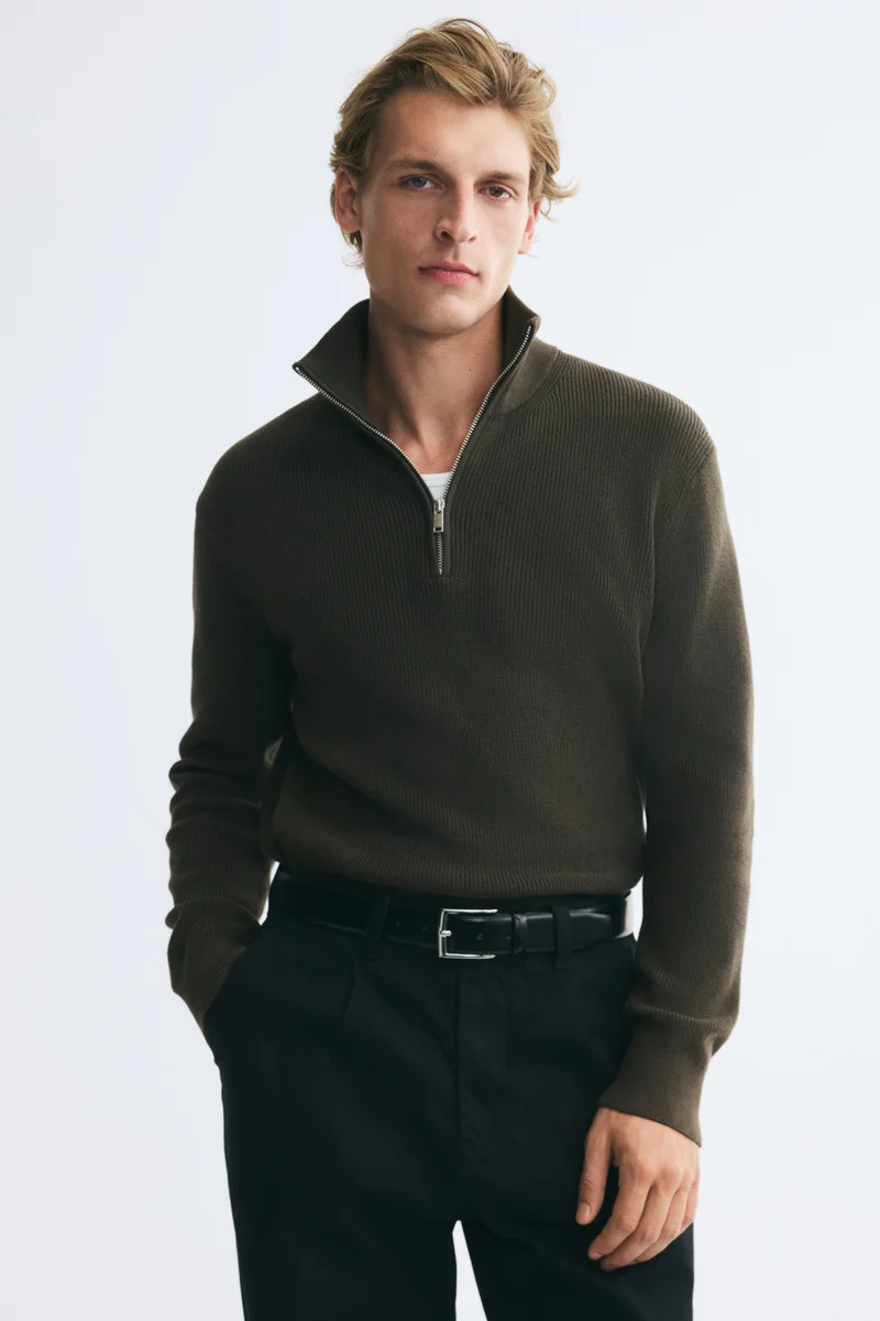 Regular Fit Zip-top jumper