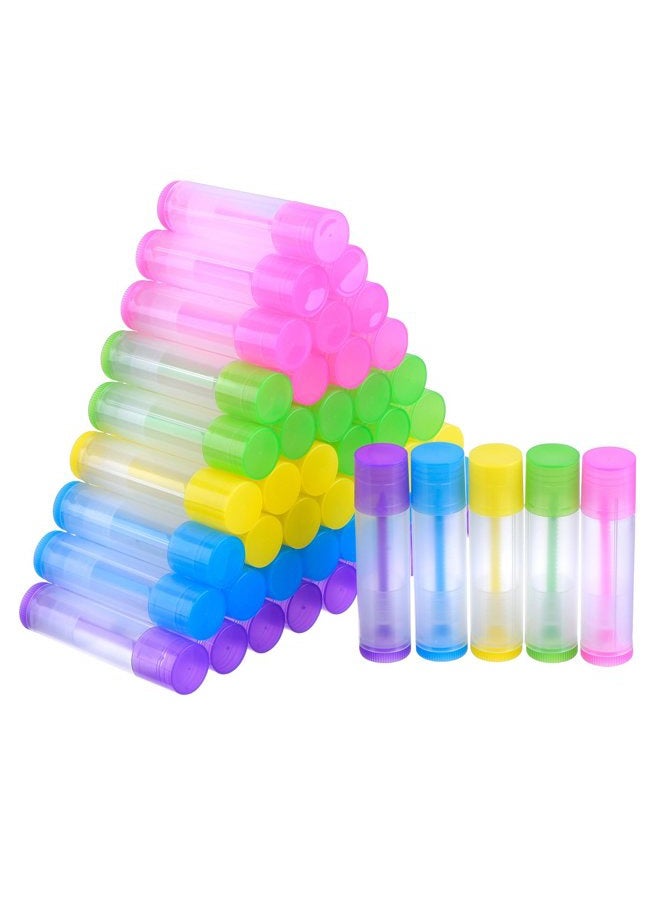 eBoot 50 Pieces Lip Balm Empty Container Clear Tubes with Twist Bottom and Top Cap, 3/16 Oz (5.5 ml) (Multicolor) - Image 2