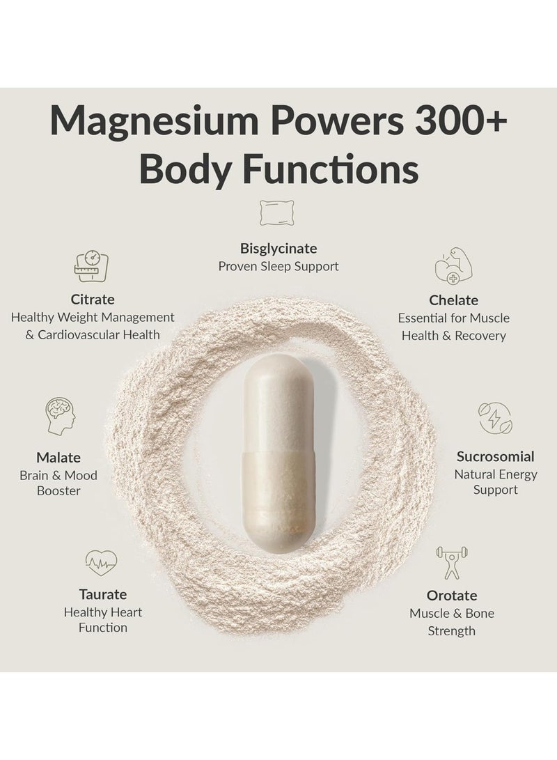 BiOptimizers Magnesium Breakthrough Supplement 4.0-7 Forms of Mg: Glycinate, Malate, Citrate, and More - Natural Support for Sleep and Cognitive Function - 60 Capsules- Calming Vitamins Complex - Image 3