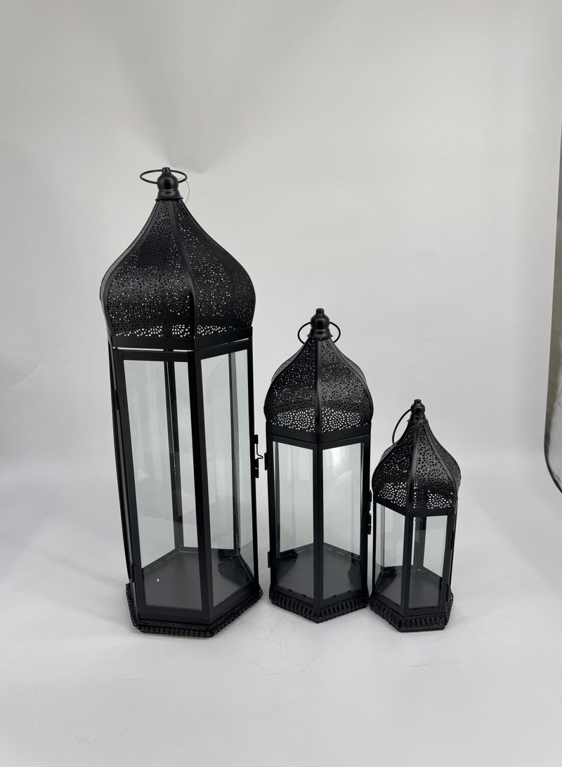 ليفينج مجموعة فوانيس رمضان 3 قطع اسود - Image 4