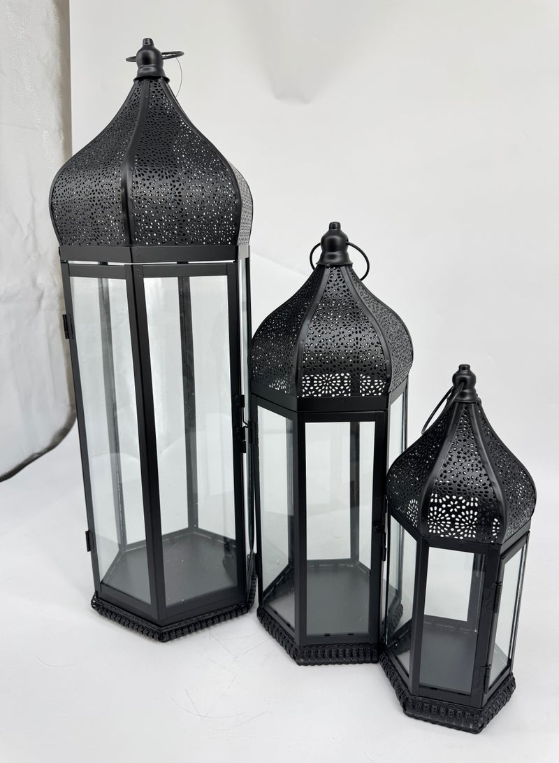 ليفينج مجموعة فوانيس رمضان 3 قطع اسود - Image 5