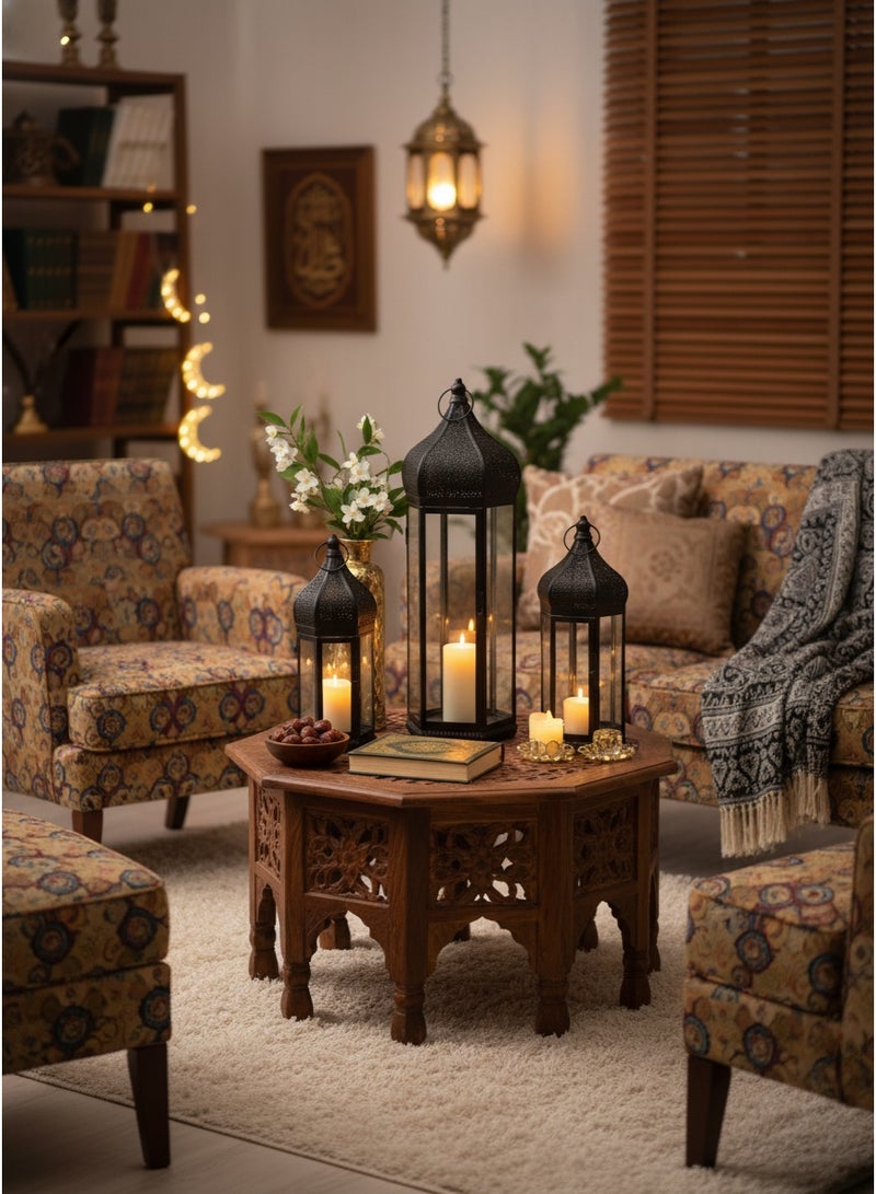 ليفينج مجموعة فوانيس رمضان 3 قطع اسود - Image 3