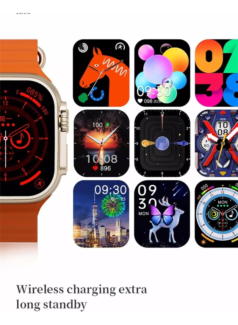 W&O X9 Plus Ultra 2 (Super AMOLED) Screen Smart Watch (49mm/2.2inch) Full Screen | Aluminum Case With 2 straps Silicone & Fabric | Wireless Charge - Image 5