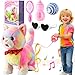HCdoujoy Colorful Leash Walking Cat for Girls Set Toy Interactive Talking Singing Cat Kids Remote Control Walking Kitten Dancing Kitten Mimicking Robotic Kitty That Meow and Purrs Robot for Toddlers Baby - Image 2