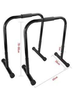 Generic Heavy Duty Multi-Function Dip Stand Home Gym Heavy Duty Parallettes Exercise Bars Black  - Image 4