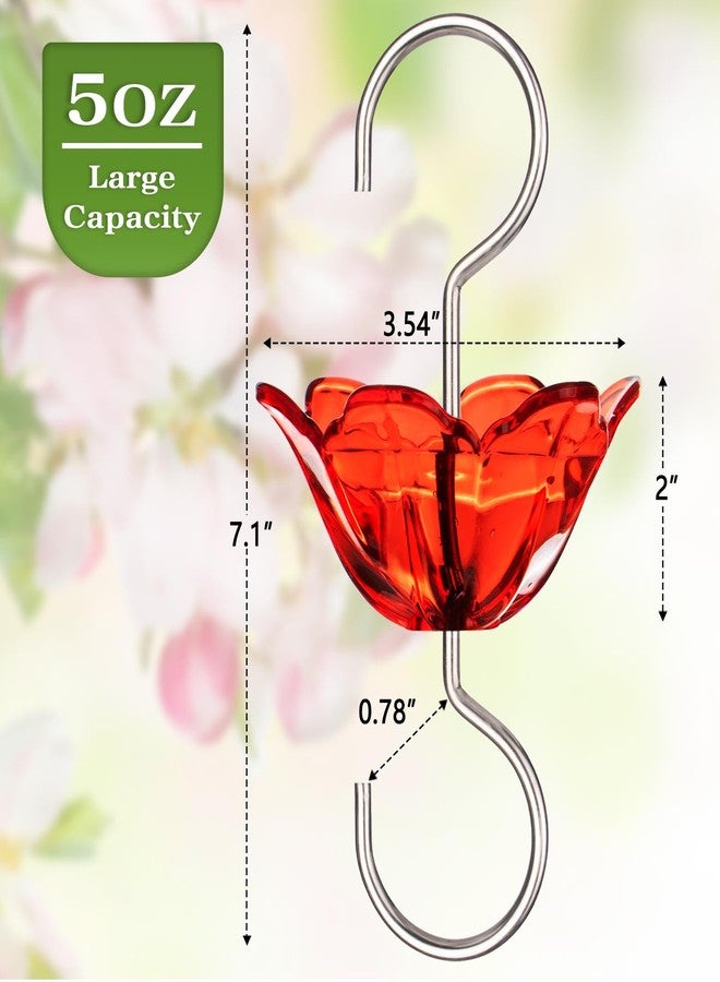 BOLITE Ant Moat for Hummingbird Feeders, 5 Oz Ant Guard with Large Capacity, Hanging Ant Guard for Outdoors, Red Flower Shape, 2 Pack - Image 5